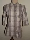 New Womens Carhartt Top Small Plaid Button Front 3/4 Sleeve Shirt