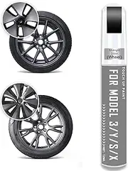 VINBYEE Rim Touch Up Paint for Tesla Model 3 Y X S, Wheel Scratch Repair Kit for Model 318" Model S 19", Curb Rash Repair Rim Scratch Repair (Midnight Silver(Fits Model 3 18''/Model S 19''))