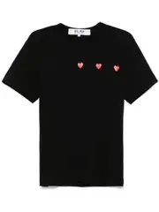 [COMME des GARCONS PLAY] Horizontal 3 Heart Short Sleeve Tee Unisex