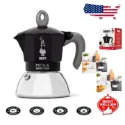 Moka Induction Espresso Maker - 2 Cups, All Hob Types, Elegant Black Design