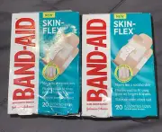BAND-AID Skin-Flex Adhesive Bandages, Assorted Sizes 20 ea Lot Of 2 Total 40