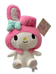 My Melody 10" Plush Blue Bow Collar Plaid Ears Feet Hello Kitty Friends Sanrio