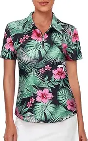 [Viracy] 1/4 Zip Up Womens Golf Polo Shirts Short Sleeve Moisture Wicking Workout Tops