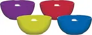 Colourworks Plastic Bowls for Parties and Children or Camping, Melamine Made, in Classic Colours, Set of 4