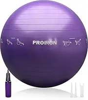 PROIRON Extra Thick Exercise Ball with Postures, Yoga Ball 55cm 65cm 75cm, Anti-Burst Gym Ball, Swiss Ball with Pump for Yoga, Pilates, Fitness