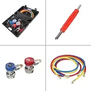 R134a Air Conditioning Refrigerant Manifold Set for Automotive Testing Color-Coded Gauges with 1.5m Charging Hoses
