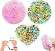 JKJG Skin Picky Pad to DIY Bracelet Necklace,Skin Picking Fidget Toys to Relieve Stress Anxiety,Silicone Picky Pad Fidget Toys for Adults Teenager (Heart/Round)