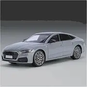 Scale Finished Model Car 1:24 Scale for Audi A7 Sedan Simulation Metal Car Model Replica Miniature Vehicle Decoration Die-cast Vehicle(Chrome)