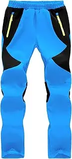 [nayjury] Kids Boys Girls Hiking Snow Ski Pants Waterproof Winter Warm Elastic Waist Pants Fleece Lined with Zipper Pockets