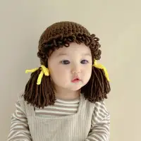 在飛比找momo購物網優惠-【Baby 童衣】趣味搞怪假辮子帽 寶寶針織帽 幼童保暖帽 