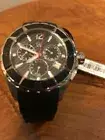 Authentic GUESS collection 30008M1 Black rubber strap Black & Silver tone Watch