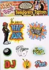 Old School Hip Hop Tattoos 80's Retro Fancy Dress Halloween Costume Accessory