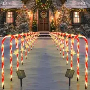 22" Candy Cane Lights Outdoor Pathway 2PK 24 PCS Candy Cane Christmas Decorat...