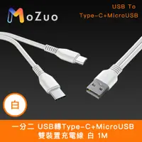 在飛比找PChome24h購物優惠-【魔宙】一分二 USB轉Type-C+MicroUSB 雙裝