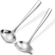 Louis 7.5 Inches Gravy Ladle + Sauce Drizzle Spoon with Spout, 18/10 Stainles...