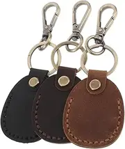 [Happyyami] 3pcs Handmade Pu Keychain Card Holder Vintage Pu Access Card Case for Women Key Ring for NFC Key Wallet Charm