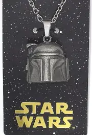 Disney Authentic Star Wars Necklace Boba Jango Fett✿3D Stainless Steel Helmet