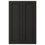 LERHYTTAN 2-p door f corner base cabinet set, black stained, 25x80 cm