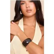 Dark Chocolate Smokey Angular Cuff, Chocolate