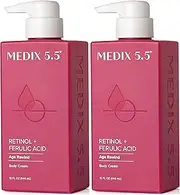 Medix 5.5 Retinol Cream With Ferulic Acid Anti-Sagging Treatment. Targets Crepey Wrinkles And Sun Damaged Skin. Anti-Aging Cream Infused With Black Tea, Aloe Vera, And Chamomile (Two - 15 Oz)