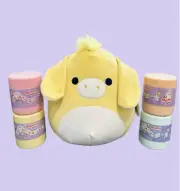 Squishmallow Gavyn Donkey Yellow 11” Plush & 4 Mystery Capsules Easter NEW