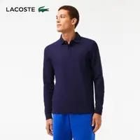 在飛比找momo購物網優惠-【LACOSTE】男裝-經典巴黎商務長袖Polo衫(藍色)