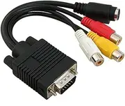 LIFKICH Vga to S Video Adapter Converter Cable Pure Cable for Laptops Desktops with Vga Cards Signal Conversion Design