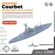 SSMODEL 527-A 1/350 Military Model Kit France Navy Courbet Battleship WWII
