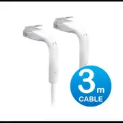 UniFi Patch Cable 3m White, Both End Bendable to 90 Degree, RJ45 Ethernet Cable, Cat6, Ultra-Thin 3mm Diameter U-Cable-Patch-3M-RJ45