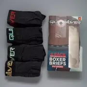 QUIKSILVER Men's Performance Microfiber Boxer Briefs Compression Shorts 4-Pack