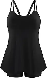 [NIeyook] Womens Plus Size Tankini Swimsuit Two Piece Bathing Suit Flowy Swim Tops with Boy Shorts 2025 Modest Swimwear