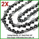 2XChainsaw Chains 10" 3/8LP 050 40DL FOR BAUMR-AG/MTM POLE SAW/MULTI TOOL