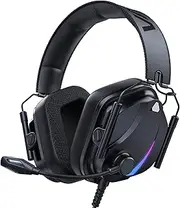 HW12 Wired Gaming Headset for PC,PS4,PS5,Mac,Switch,Xbox Series X|S, Xbox One (Black)