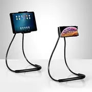 Wingwa Cell Phone Neck Holder, Tablet Holder Stand Universal Phone Stand, Lazy Bracket, DIY Free Rotating Gooseneck Mounts (Black)