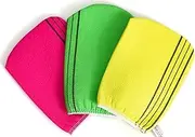 DORLIONA Korean Exfoliating Cloth Towels Washcloth Bath Scrup Mitt Italy Towel - 3pcs (Red,Green,Yellow) in 1 Package