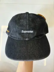 Supreme Cordura Denim Small Box Panel Black Ball Cap