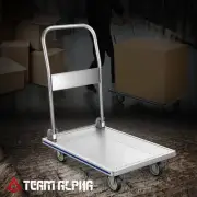 440LBS Silvery Foldable Platfrom Hand Truck Trolley Luggage Dolly Push Cart