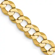 14K Yellow Gold 24 Inch 5.9mm Lightweight Flat Cuban With Lobster Clasp Chain