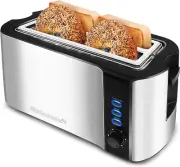 4 Slice Toaster 6 Toast Settings Built-In Warming Rack, Extra Wide Slots for Ba
