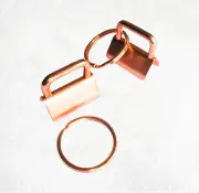 Rose Gold 25mm key fob hardware with split ring for straps, lanyards