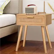 ALFORDSON Bedside Table Nightstand Side Storage Rattan Oak