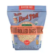 Organic Quick Cooking Rolled Oats Grain Free 28 Oz(Case Of 4) By Bobs Red Mill