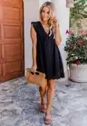 New women's lace patchwork hollowed out V-neck dress with multiple colors