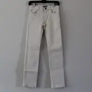 NWT Bonpoint Dylan Cotton Denim Jeans Pants Off White B67 Boys 12