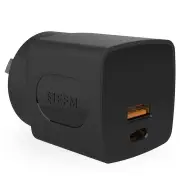 EFM 30W Dual Port Wall Charger with Power Delivery and PPS Technologies (Black)