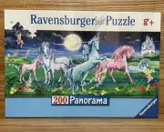 Ravensburger Unicorn Fantasy 200 Piece Panorama 8+ Jigsaw Puzzle Vintage 2007