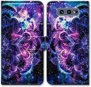 Galaxy S10e Case,Bcov Purple Mandala Galaxy Sky Wallet Leather Cover Case for Samsung Galaxy S10e