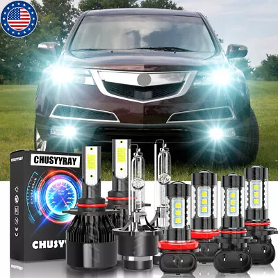 Para For Acura MDX 2007-2012 2013 LED/HID Faros Hi/Lo DRL Lámparas antiniebla