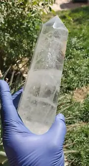 Clear Quartz Crystal Obelisk Meditation Tower 904g ( 1lb 15.9oz)
