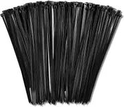 500x Cable Ties Zip Ties Strong Nylon UV Stabilised Black Cable Tie